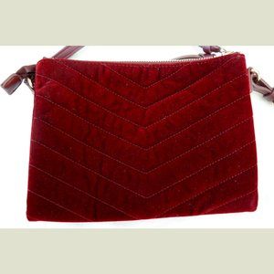 Red Wine Velvet/Microsuede Purse